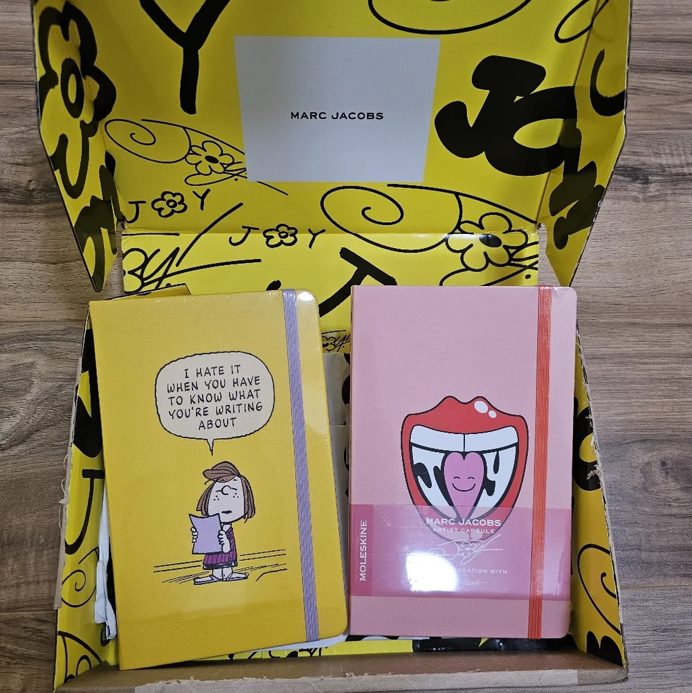 Hattie Stewart x Moleskine x Marc Jacobs Notebook + Moleskine x Peanuts Notebook